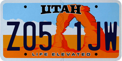 UT license plate Z051JW