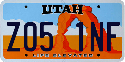UT license plate Z051NF