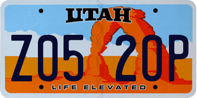 UT license plate Z052OP