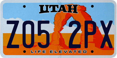 UT license plate Z052PX