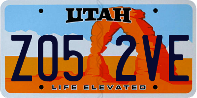 UT license plate Z052VE