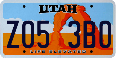UT license plate Z053BO