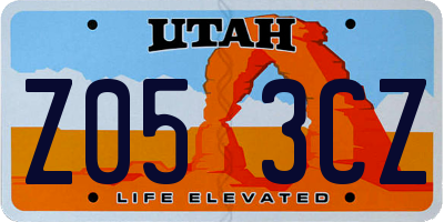 UT license plate Z053CZ