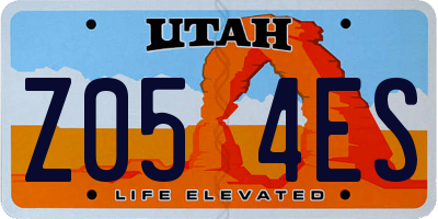 UT license plate Z054ES