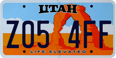 UT license plate Z054FF
