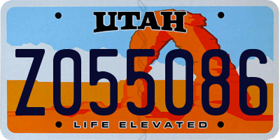 UT license plate Z055086