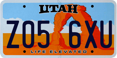UT license plate Z056XU
