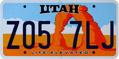 UT license plate Z057LJ