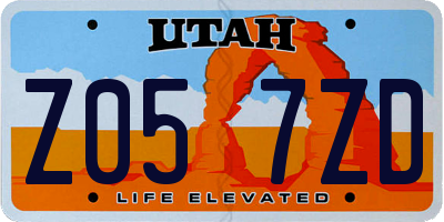 UT license plate Z057ZD
