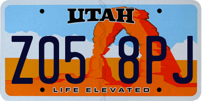UT license plate Z058PJ