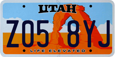 UT license plate Z058YJ