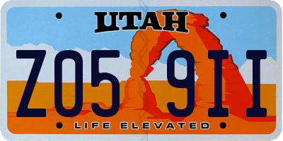 UT license plate Z059II