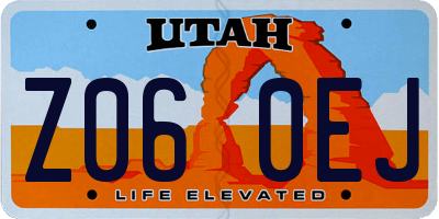 UT license plate Z060EJ