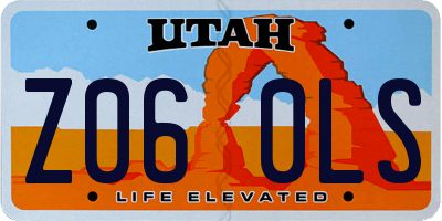 UT license plate Z060LS