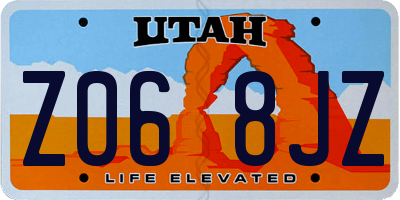 UT license plate Z068JZ