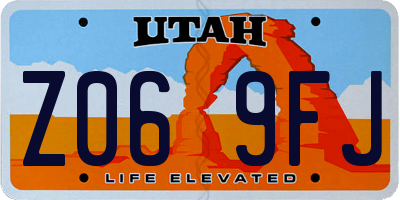 UT license plate Z069FJ