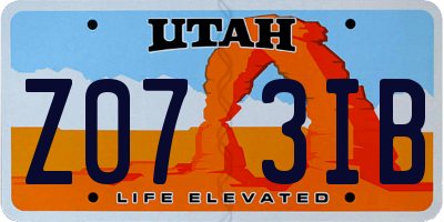 UT license plate Z073IB
