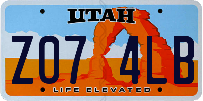 UT license plate Z074LB