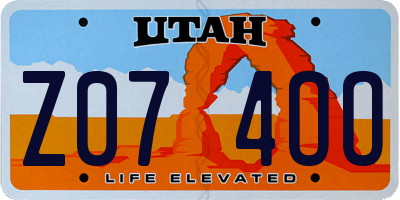 UT license plate Z074OO