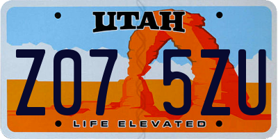 UT license plate Z075ZU