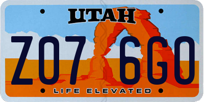 UT license plate Z076GO