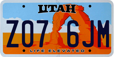 UT license plate Z076JM