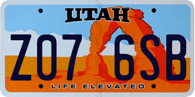 UT license plate Z076SB