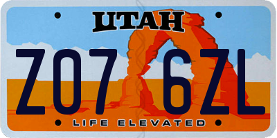 UT license plate Z076ZL