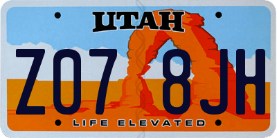 UT license plate Z078JH