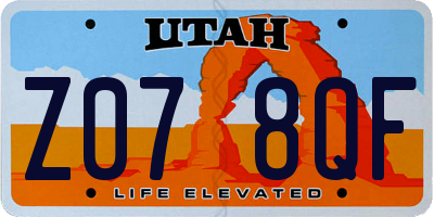 UT license plate Z078QF