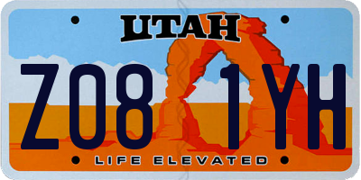UT license plate Z081YH