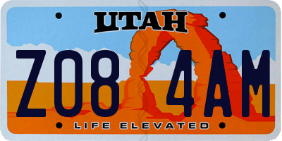 UT license plate Z084AM