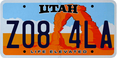 UT license plate Z084LA