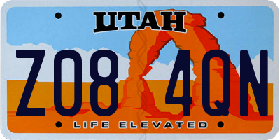 UT license plate Z084QN