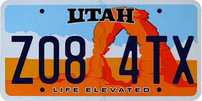 UT license plate Z084TX