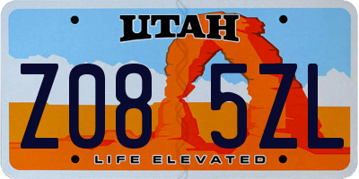 UT license plate Z085ZL