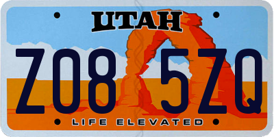 UT license plate Z085ZQ