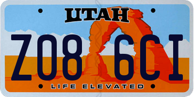 UT license plate Z086CI