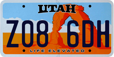 UT license plate Z086DH