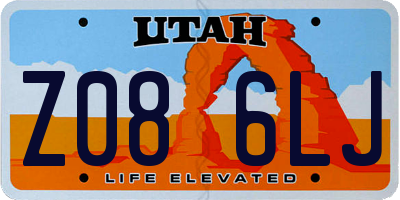 UT license plate Z086LJ