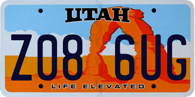 UT license plate Z086UG