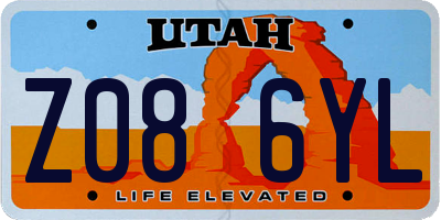 UT license plate Z086YL