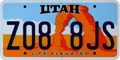 UT license plate Z088JS