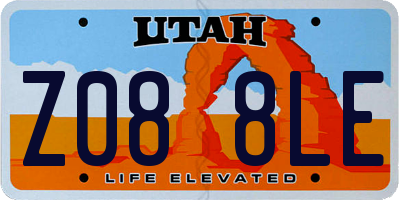 UT license plate Z088LE