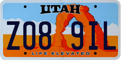 UT license plate Z089IL