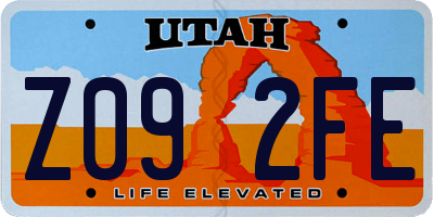 UT license plate Z092FE