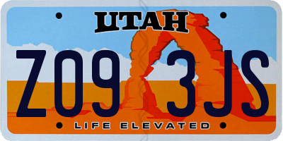 UT license plate Z093JS