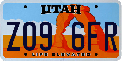 UT license plate Z096FR