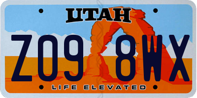 UT license plate Z098WX