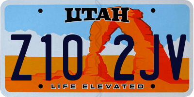 UT license plate Z102JV
